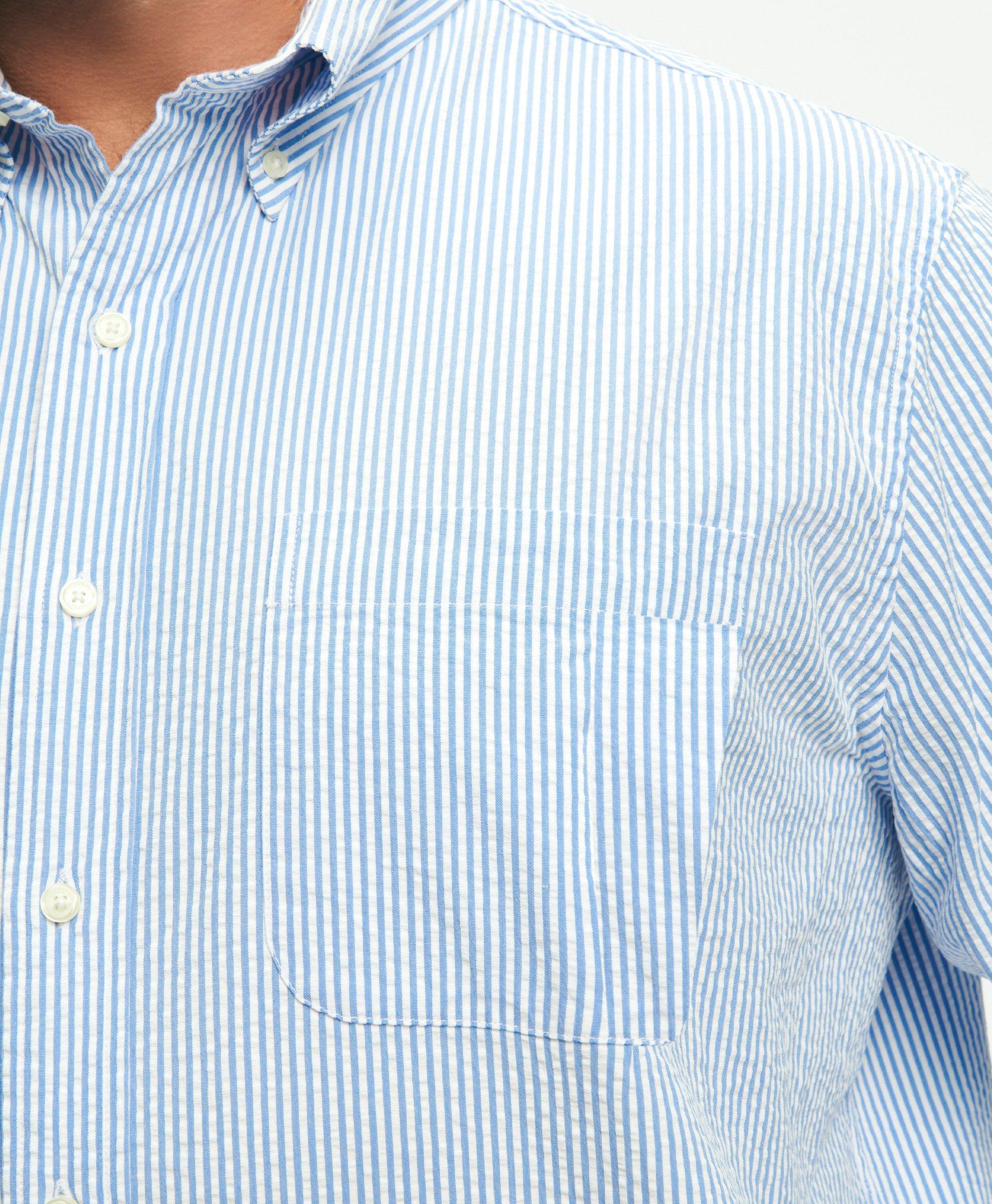 Striped Draped Wrap Shirt - Blue main image 1