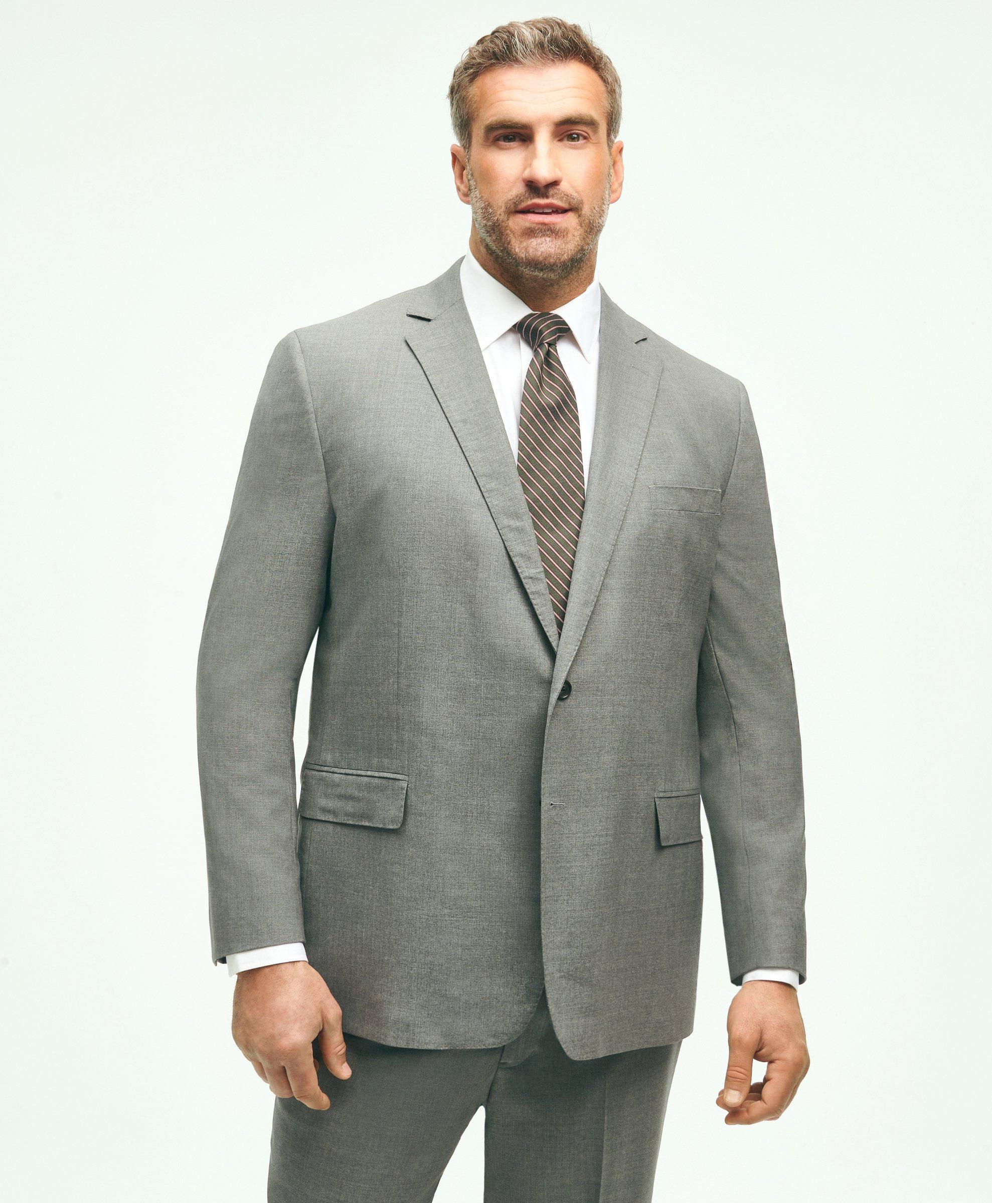 Brooks Brothers Explorer Collection Big & Tall Suit Jacket | Light Grey | Size 48 Xlong