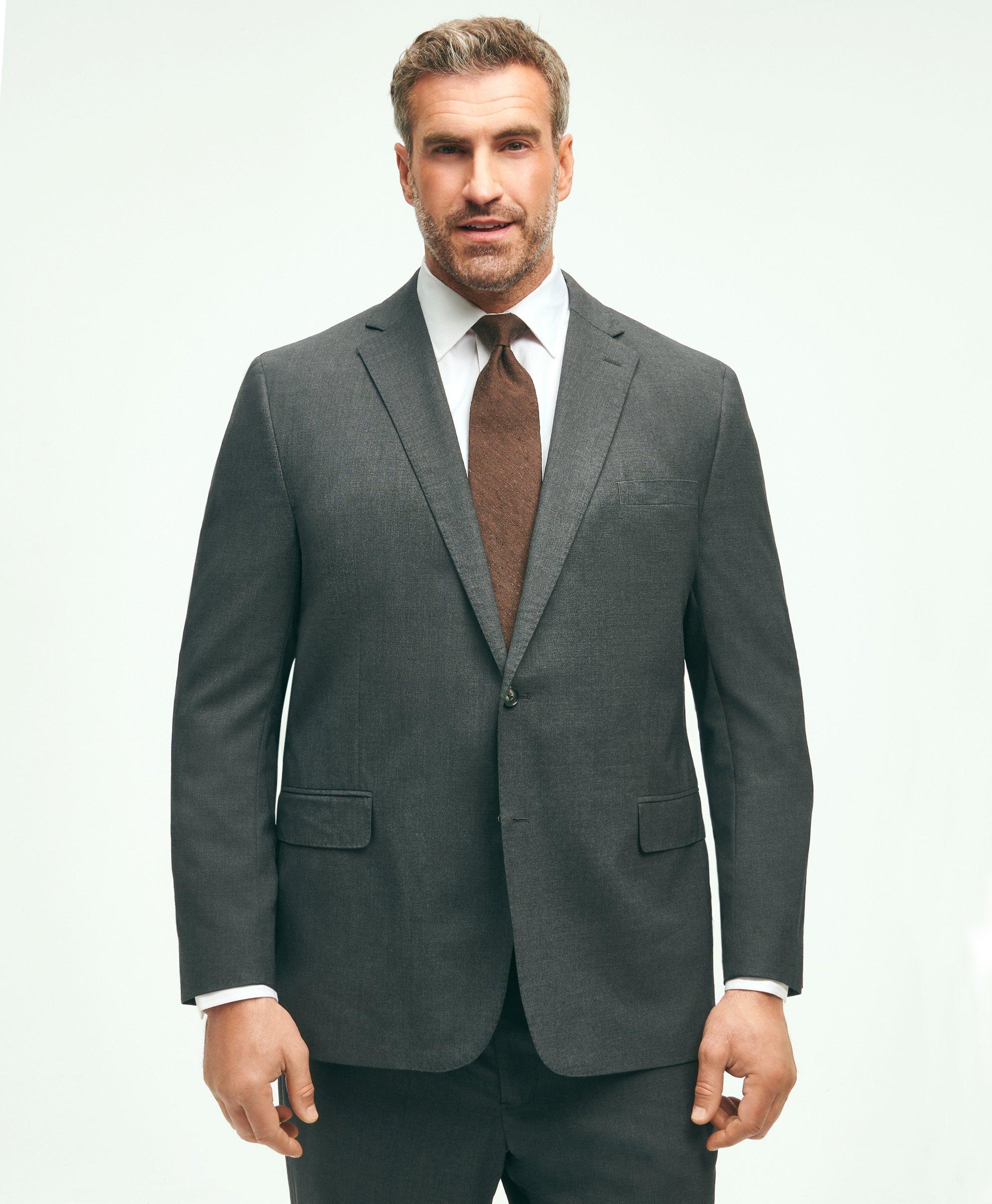 Brooks Brothers Explorer Collection Big & Tall Suit Jacket | Grey | Size 48 Xlong