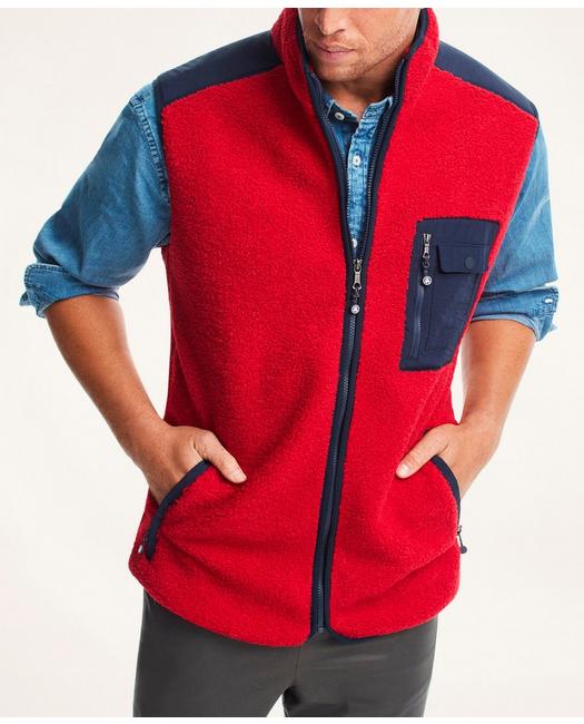 Brooks Brothers Big & Tall Fleece Vest | Red | Size 3x Tall