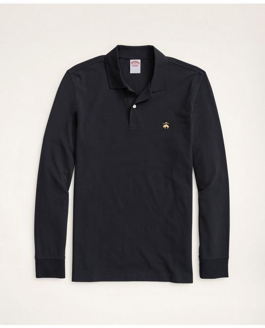 Brooks Brothers Golden Fleece Big & Tall Stretch Supima Long-sleeve Polo Shirt | Black | Size 4x