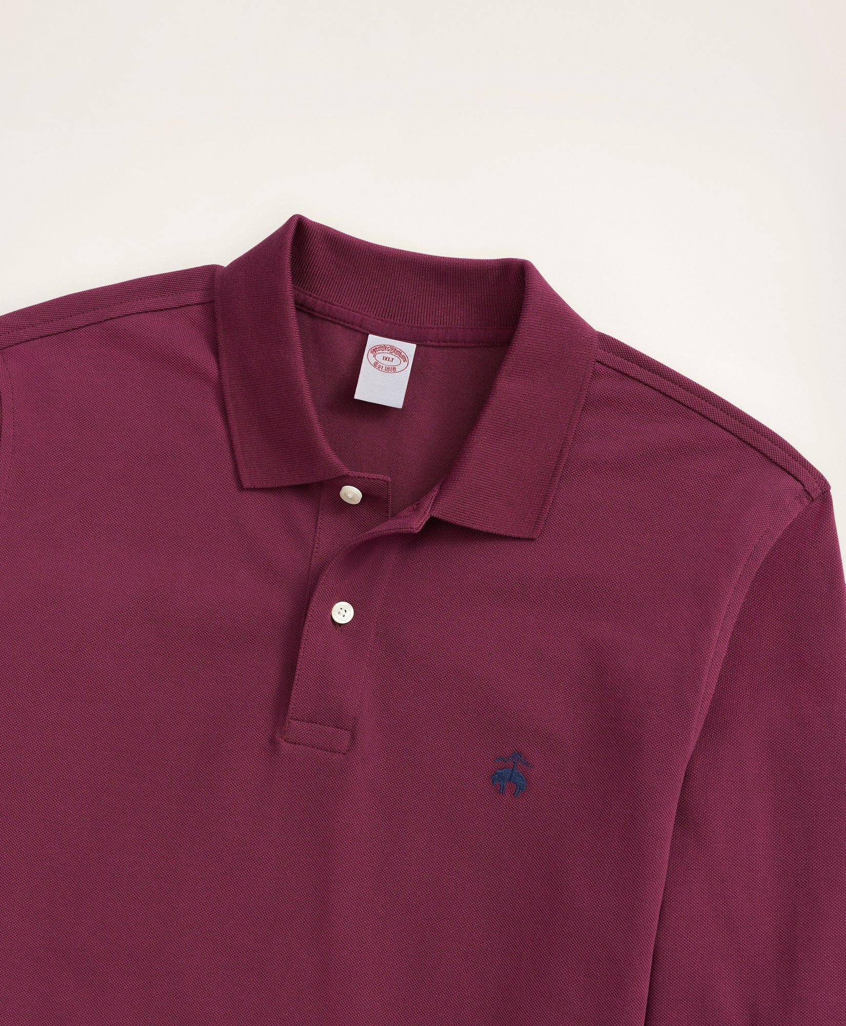 Brooks Brothers Big & Tall Long-sleeve Stretch Cotton Polo | Dark Red | Size 3x