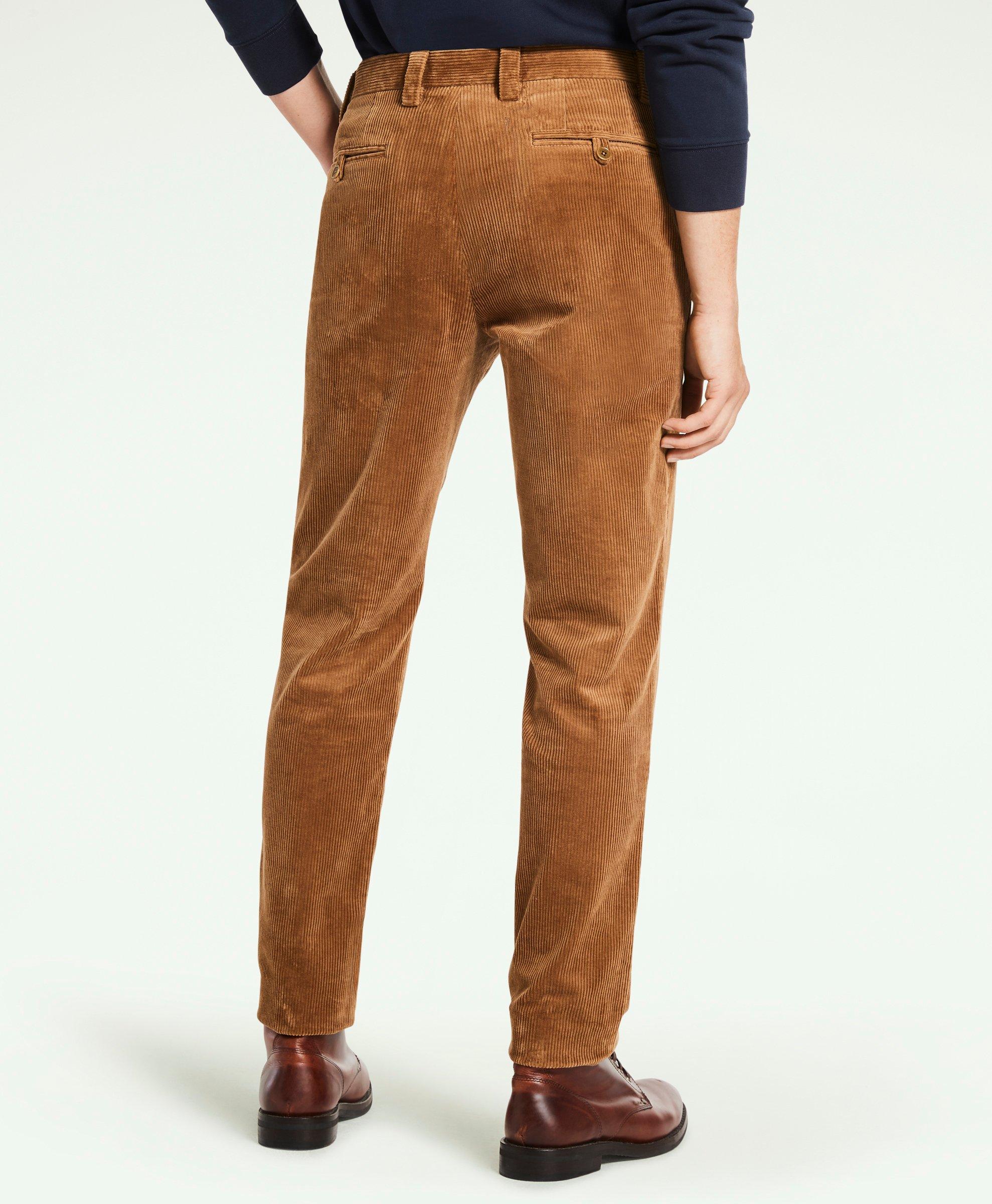 Stretch Cotton Fine-Wale Corduroy Embroidered Pants