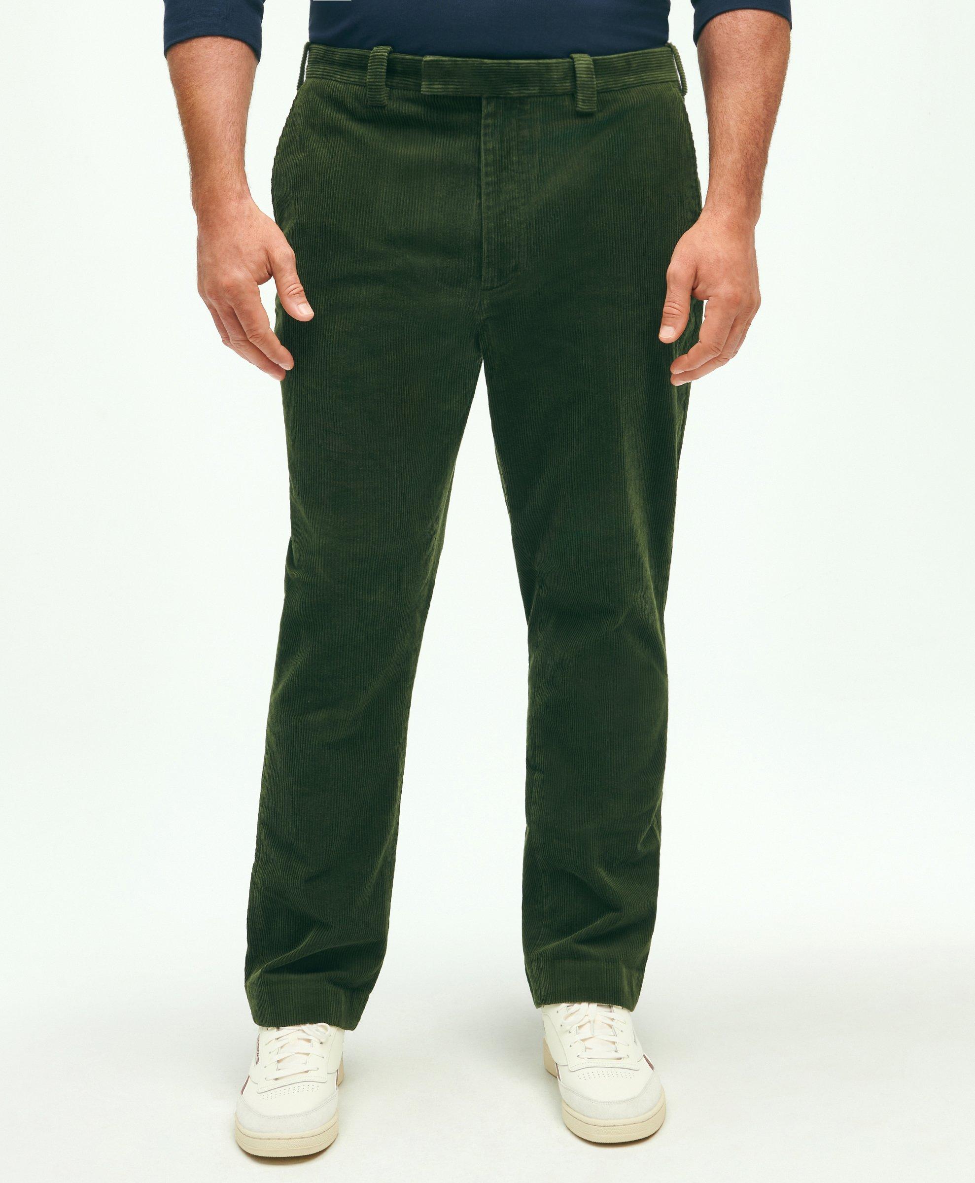 Dark Green Cotton Pants - Pants & Shorts for Men