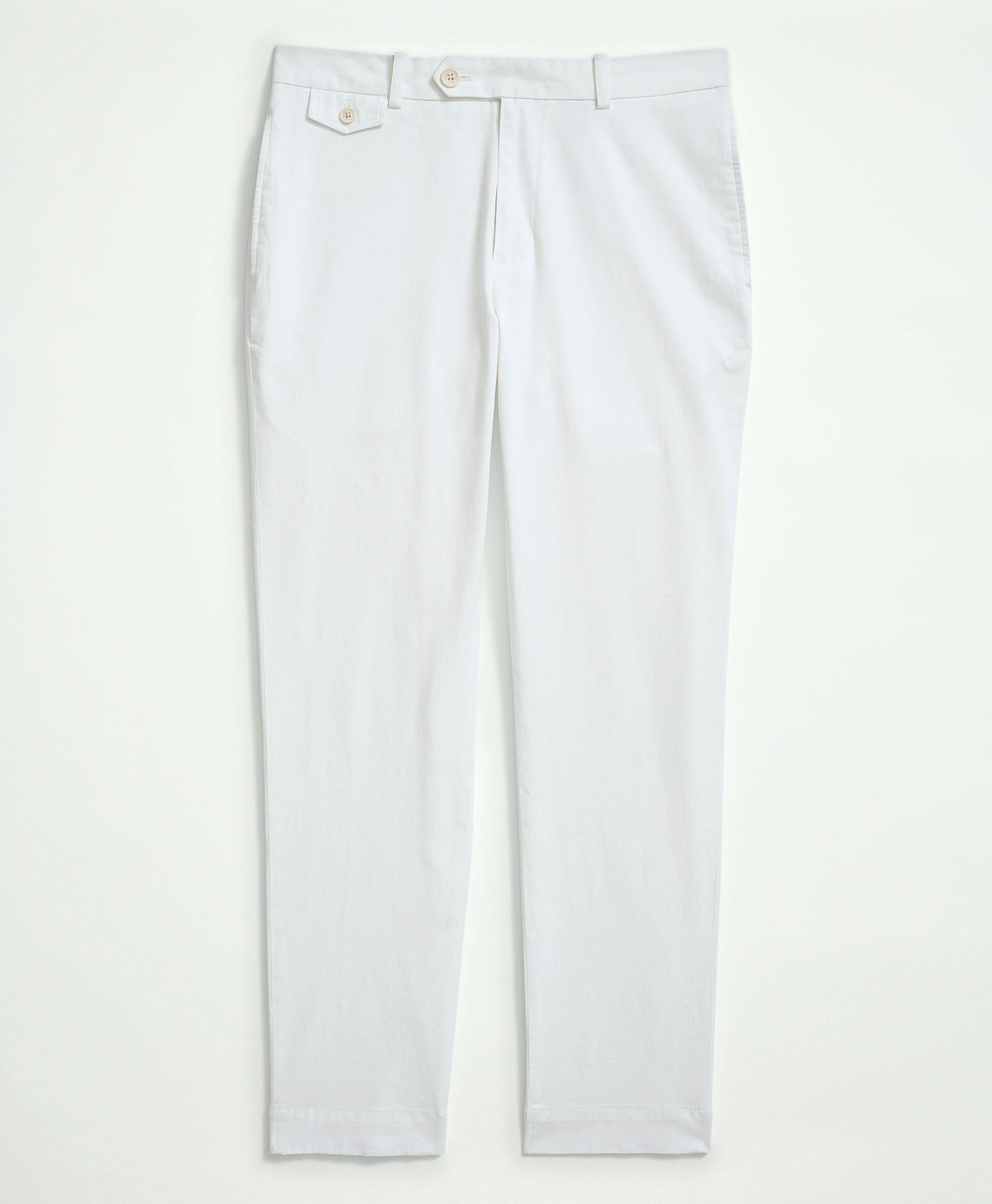 Brooks Brothers Big & Tall Stretch Supima Cotton Washed Chino Pants | White | Size 54 30