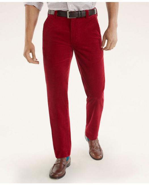 Brooks Brothers Big & Tall Wide Wale Corduroy Pants | Red | Size 48 34