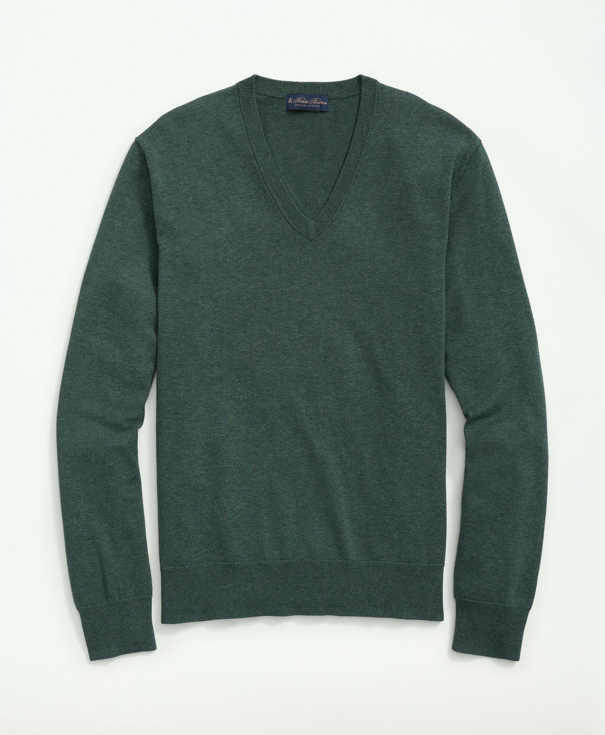 Brooks Brothers Big & Tall Supima Cotton V-neck Sweater | Dark Green | Size 2x Tall In Dark Green