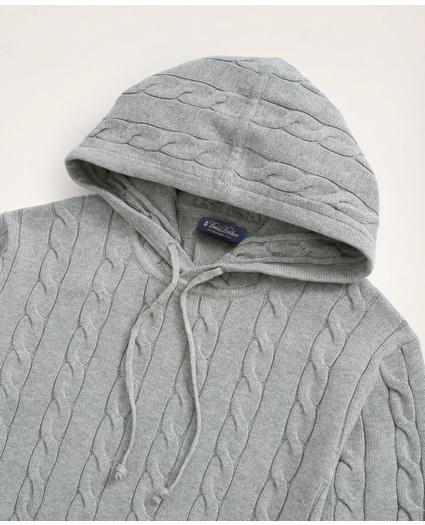 Big & Tall Cotton Cable Knit Hoodie Sweater