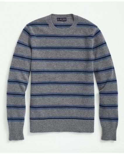 Big & Tall Lambswool Crewneck Belt Stripe Sweater