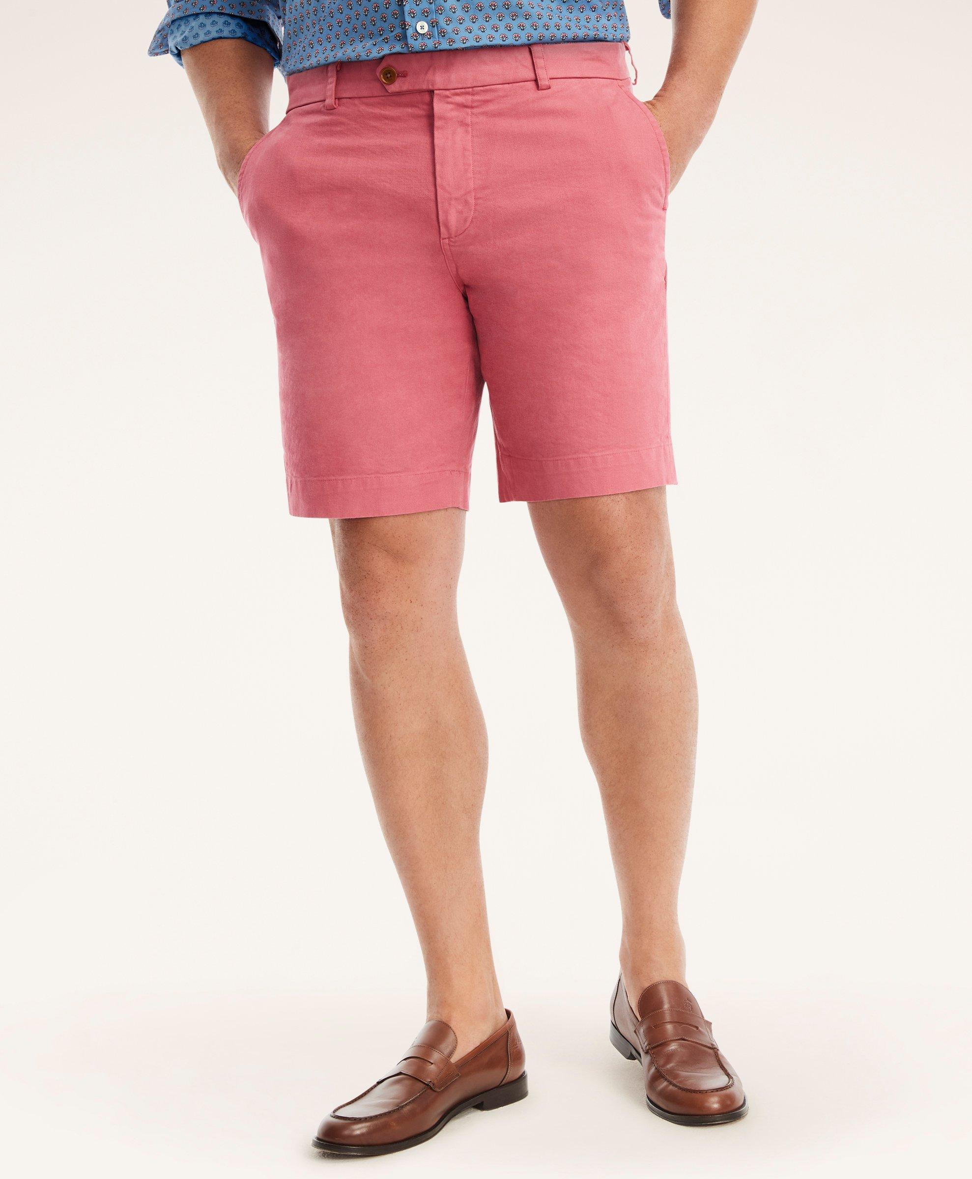 Brooks Brothers Big & Tall 9" Stretch Washed Canvas Shorts | Red | Size 58