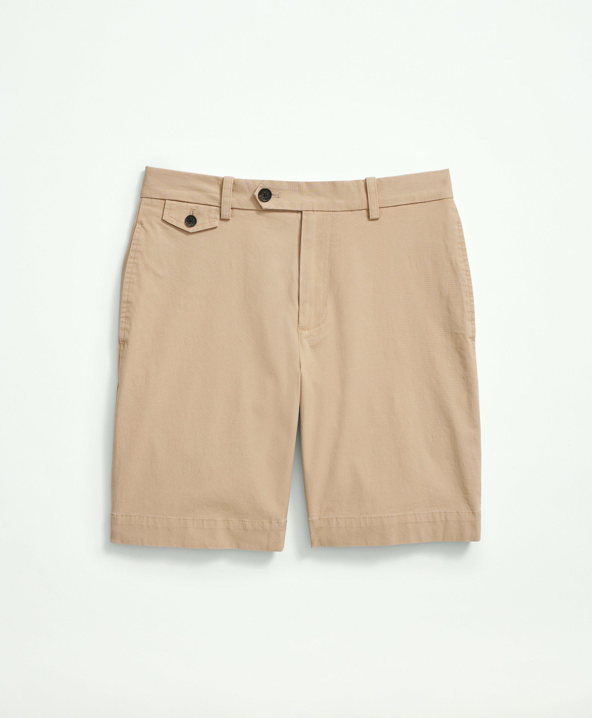 Brooks Brothers Big & Tall 9" Stretch Supima Cotton Poplin Shorts In Beige