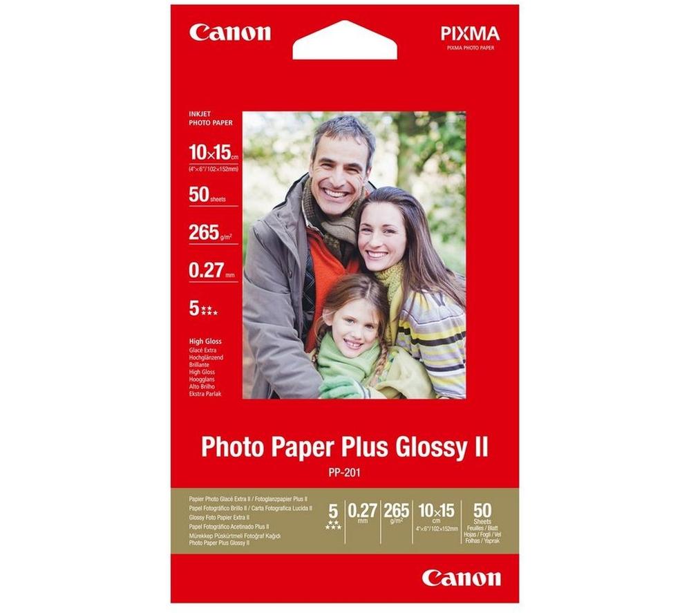 CANON 100 x 150 mm PP-201 Glossy Photo Paper - 50 Sheets