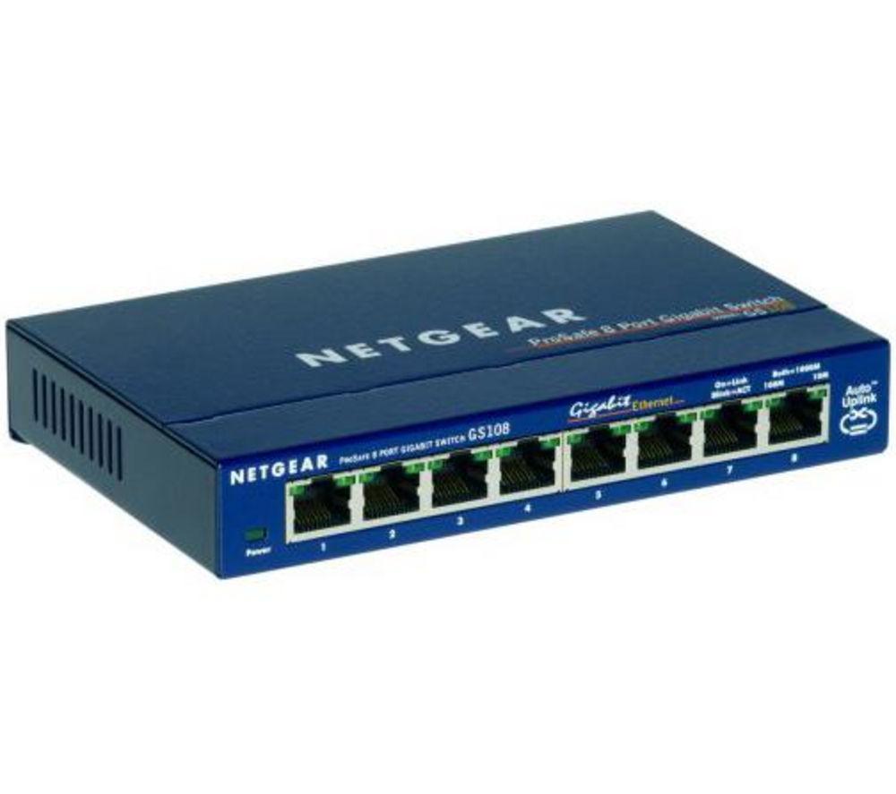 NETGEAR ProSafe GS108 Network Switch - 8 Port  Blue