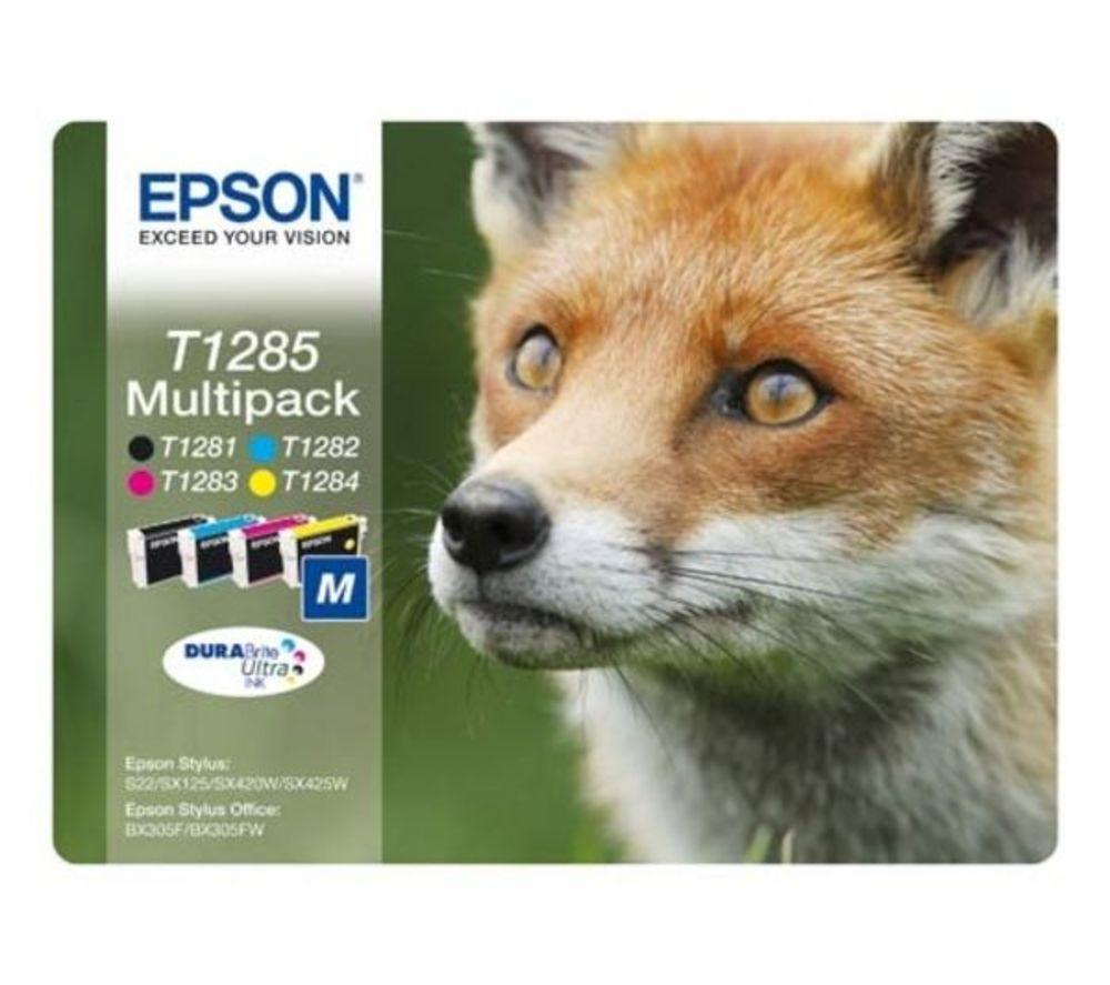 EPSON Fox T1285 Cyan  Magenta  Yellow & Black Ink Cartridges - Multipack