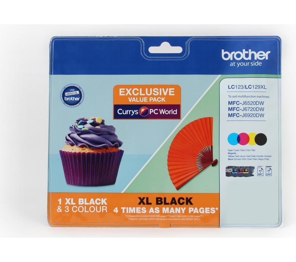 BROTHER LC123/LC129XL Cyan  Magenta  Yellow & Black Ink Cartridges - Multipack