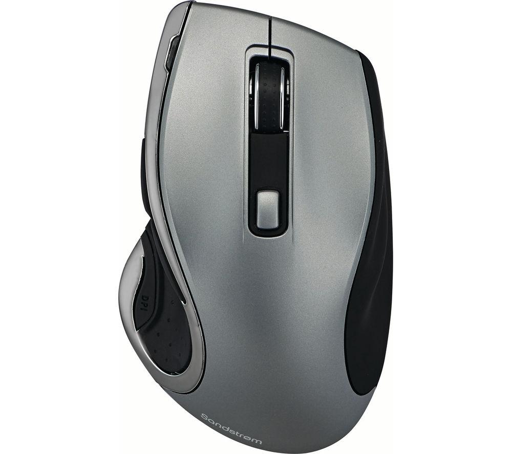 SANDSTROM SMWLHYP15 Wireless Blue Trace Mouse - Gun Metal  Silver/Grey