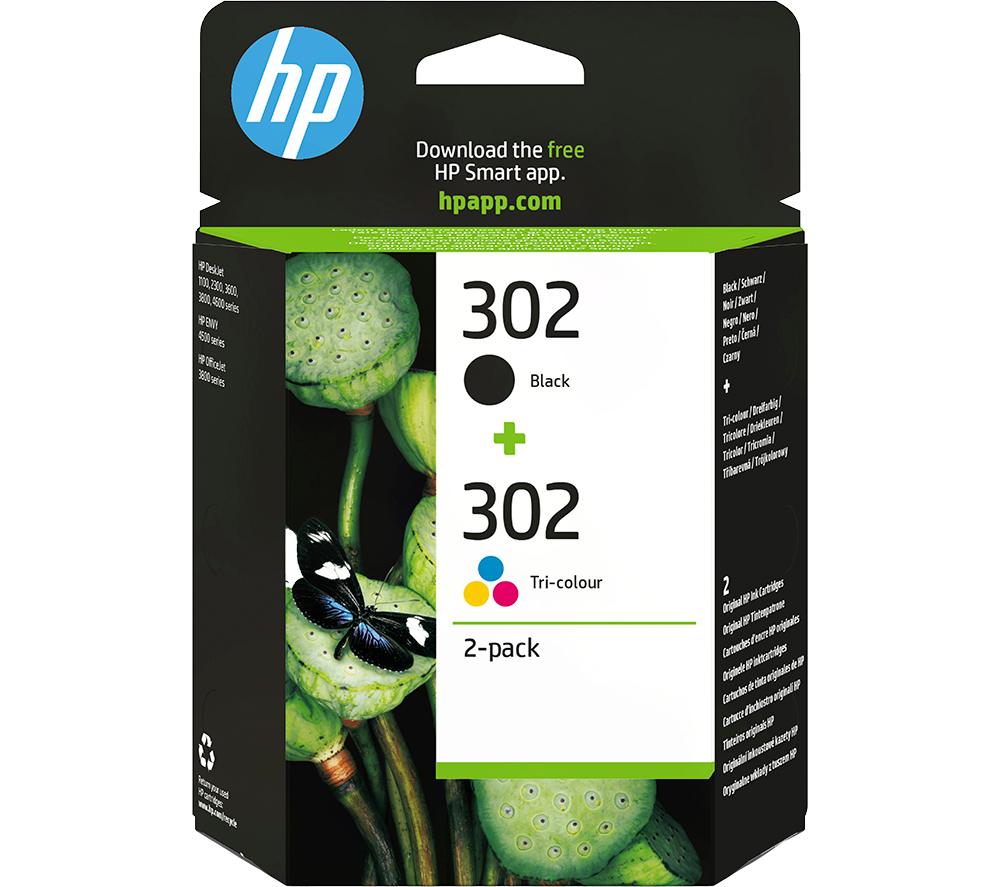 HP Combo 302 Tri-colour & Black Ink Cartridges - Multipack