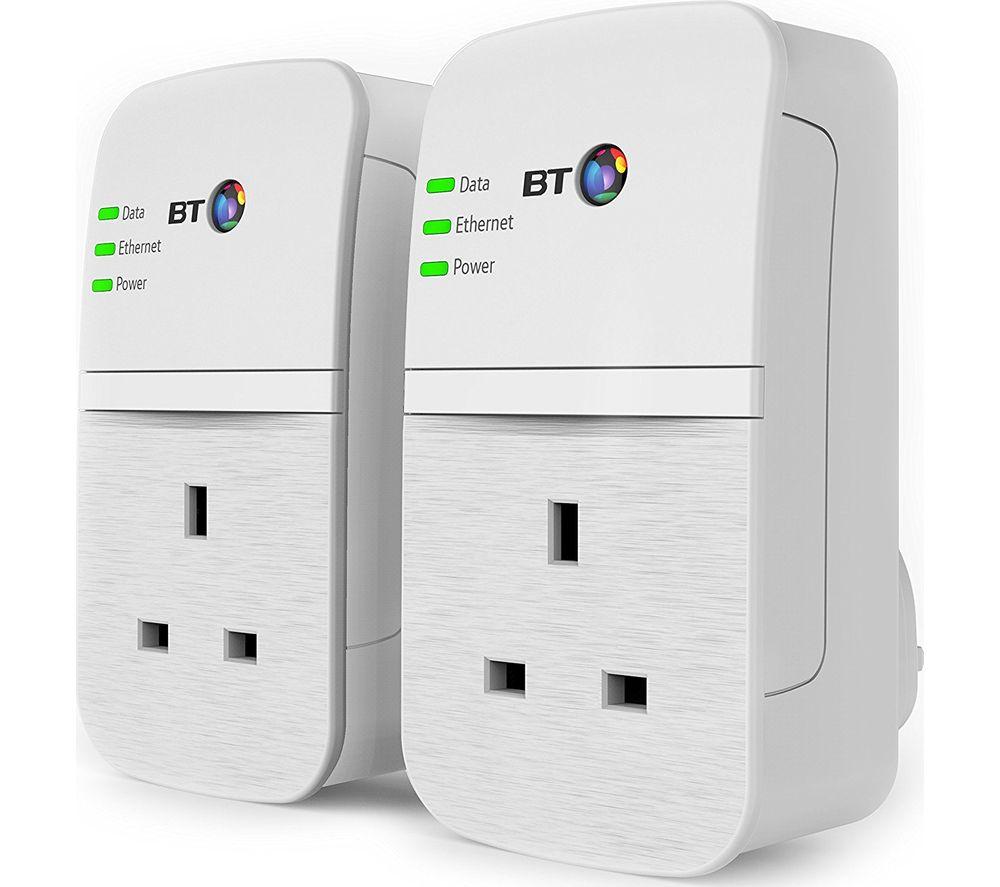 BT Broadband Extender Flex 600 Powerline Adapter Kit - Twin Pack  White