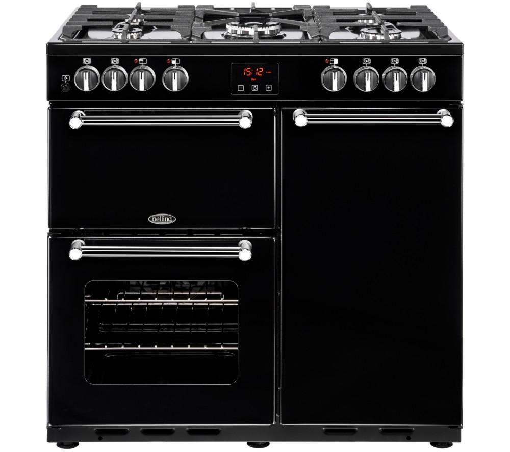 BELLING Kensington 90DFT 90 cm Dual Fuel Range Cooker - Black