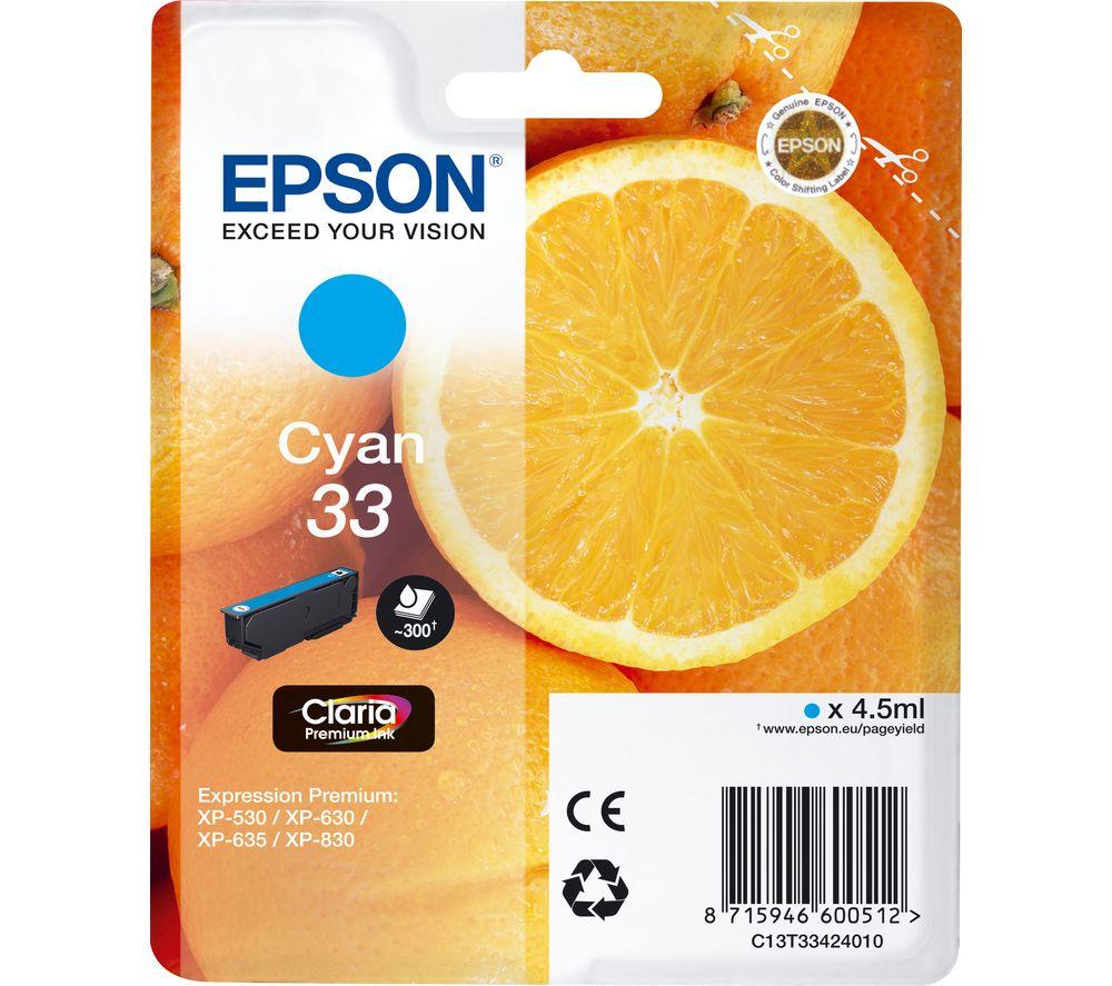 EPSON No. 33 Oranges Cyan Ink Cartridge