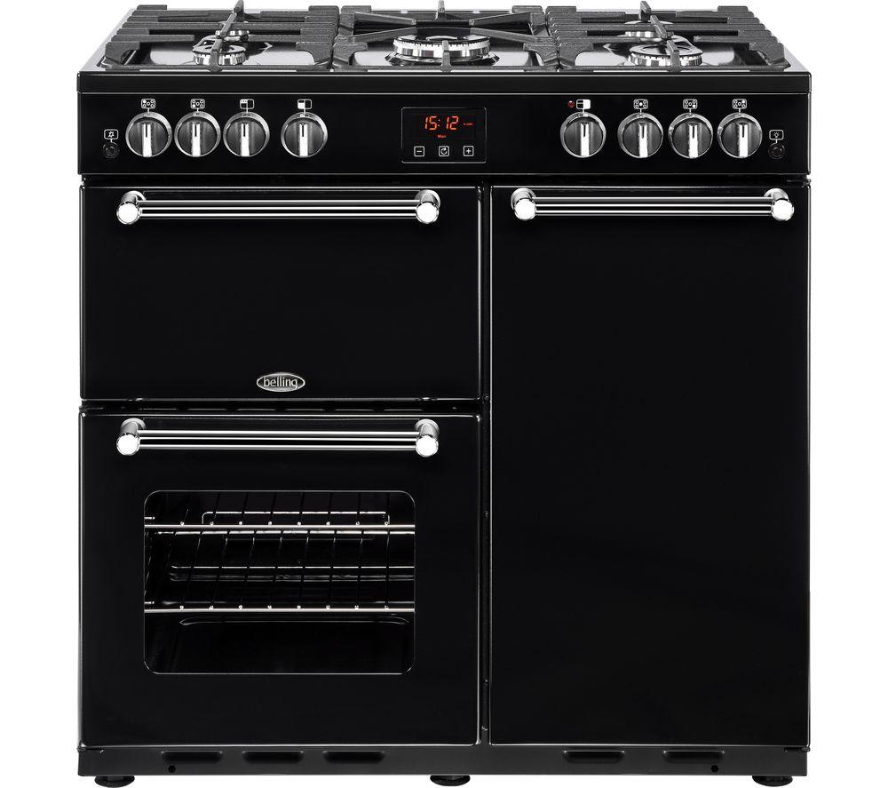 BELLING Kensington 90G Gas Range Cooker - Black & Chrome