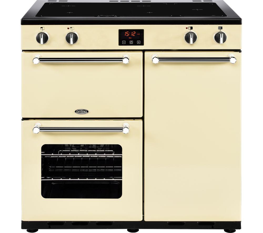 BELLING Kensington 90 cm Electric Induction Range Cooker - Cream & Chrome