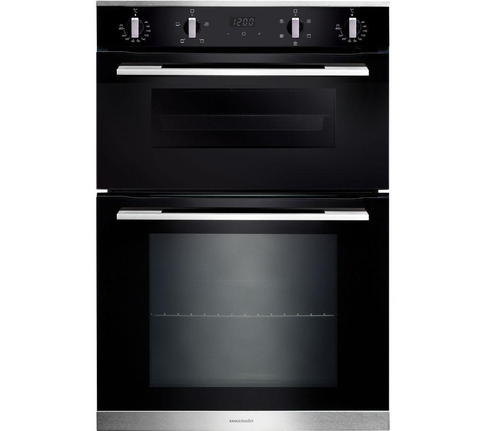RANGEMASTER RMB9045BL/SS Electric Double Oven - Black & Stainless Steel  Stainless Steel