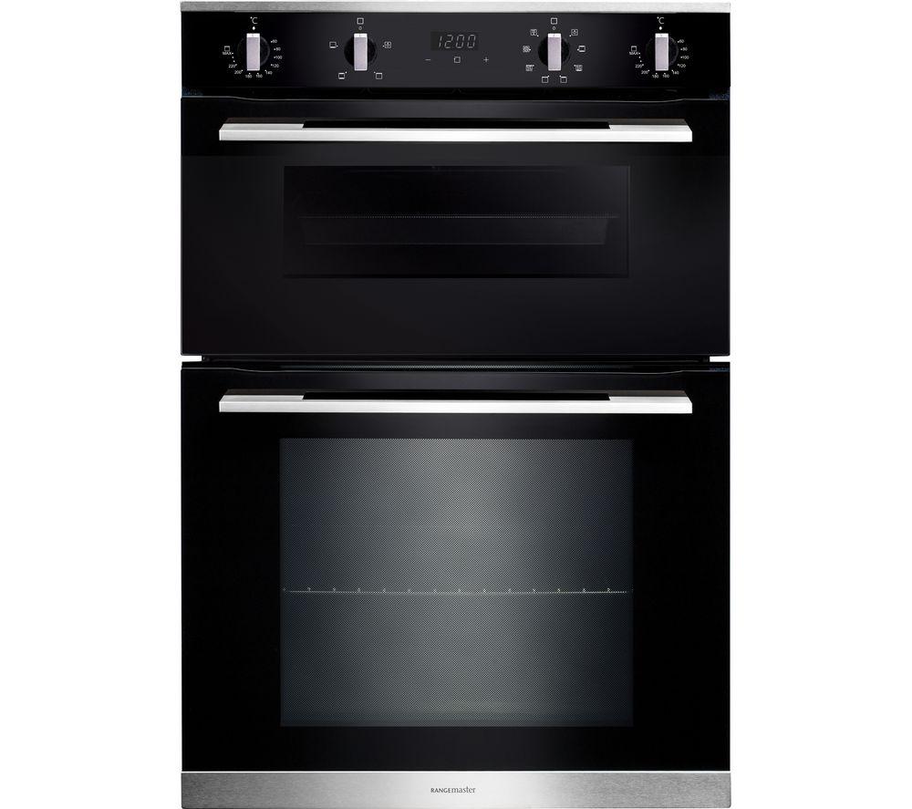 RANGEMASTER RMB9048BL/SS Electric Double Oven - Black & Stainless Steel  Stainless Steel