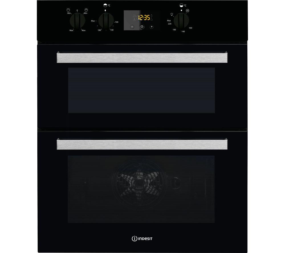 INDESIT Aria IDU 6340 BL Electric Built-under Double Oven - Black