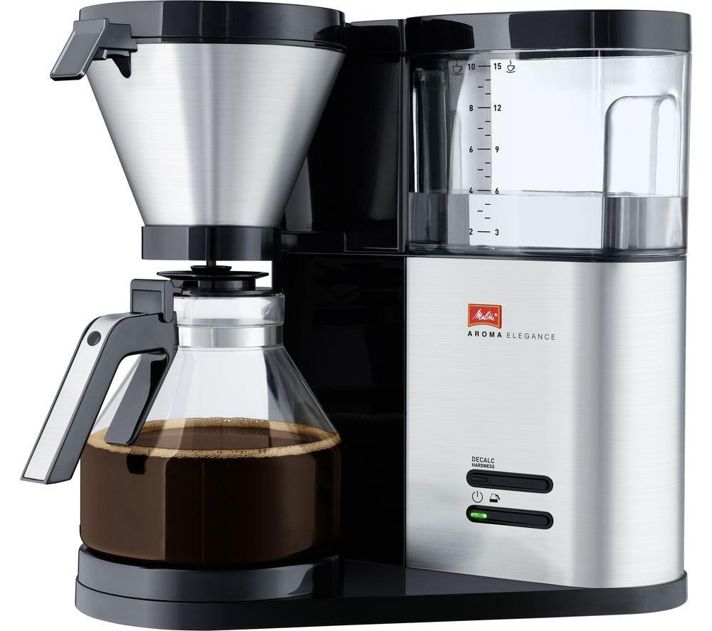 Melitta AromaElegance Filter Coffee Machine Black & Stainless Steel  Stainless Steel