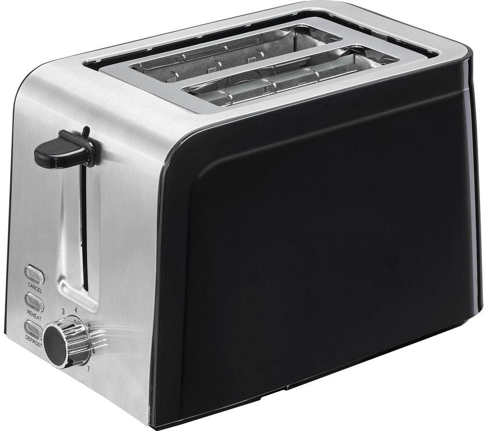 LOGIK L02TSS17 2-Slice Toaster - Black & Stainless Steel  Stainless Steel