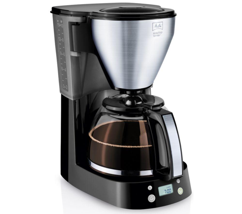 Melitta Easy Top Timer Filter Coffee Machine Black & Stainless Steel  Stainless Steel