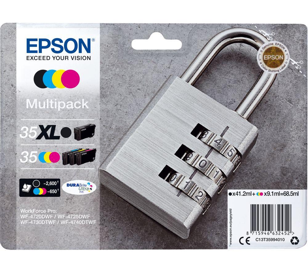 EPSON Padlock 35 Cyan  Magenta  Yellow & Black Ink Cartridges - Multipack
