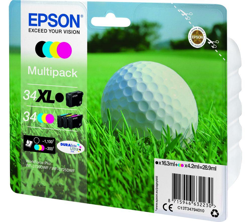 EPSON 34 Golf Ball Cyan  Magenta & Yellow Ink Cartridges - Multipack