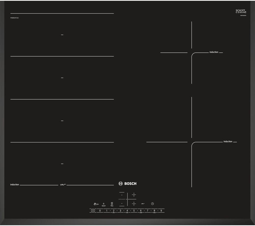 BOSCH Serie 6 PXE651FC1E Electric Induction Hob - Black
