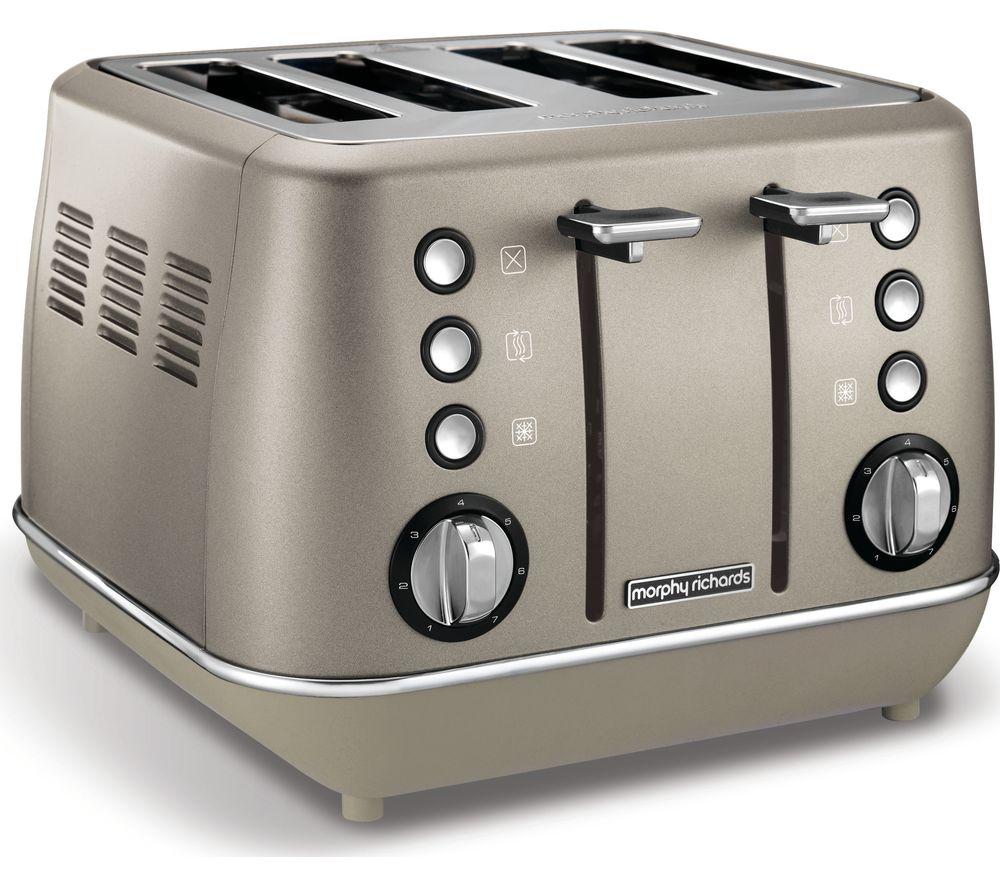 MORPHY RICHARDS Evoke Premium 4-Slice Toaster - Platinum