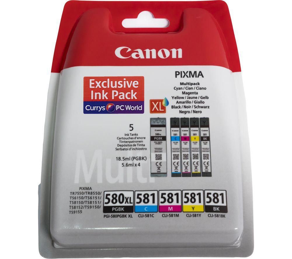 CANON PGI-580XL / CLI-581 Cyan  Magenta  Yellow & Black Ink Cartridges - Multipack