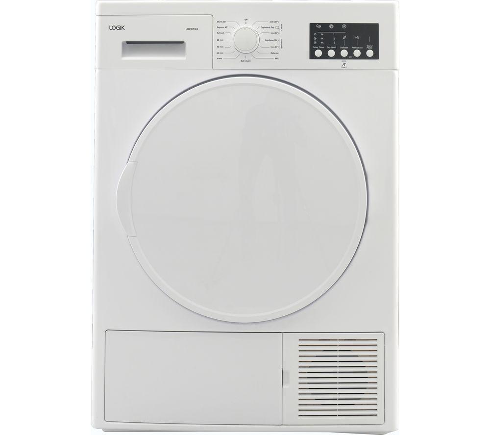 LOGIK LHP8W18 8 kg Heat Pump Tumble Dryer - White