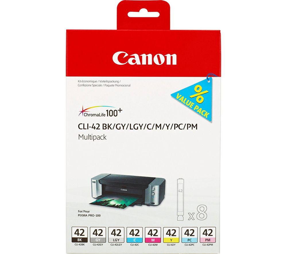 Canon CLI42 Black  Grey  Light Grey  Cyan  Magenta  Yellow Ink Cartridges Multipack