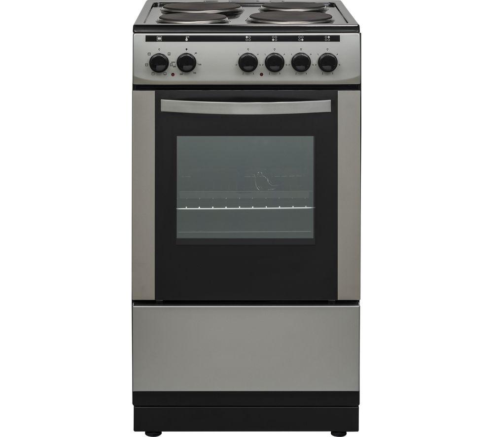 ESSENTIALS CFSESV18 50 cm Electric Solid Plate Cooker - Inox & Black