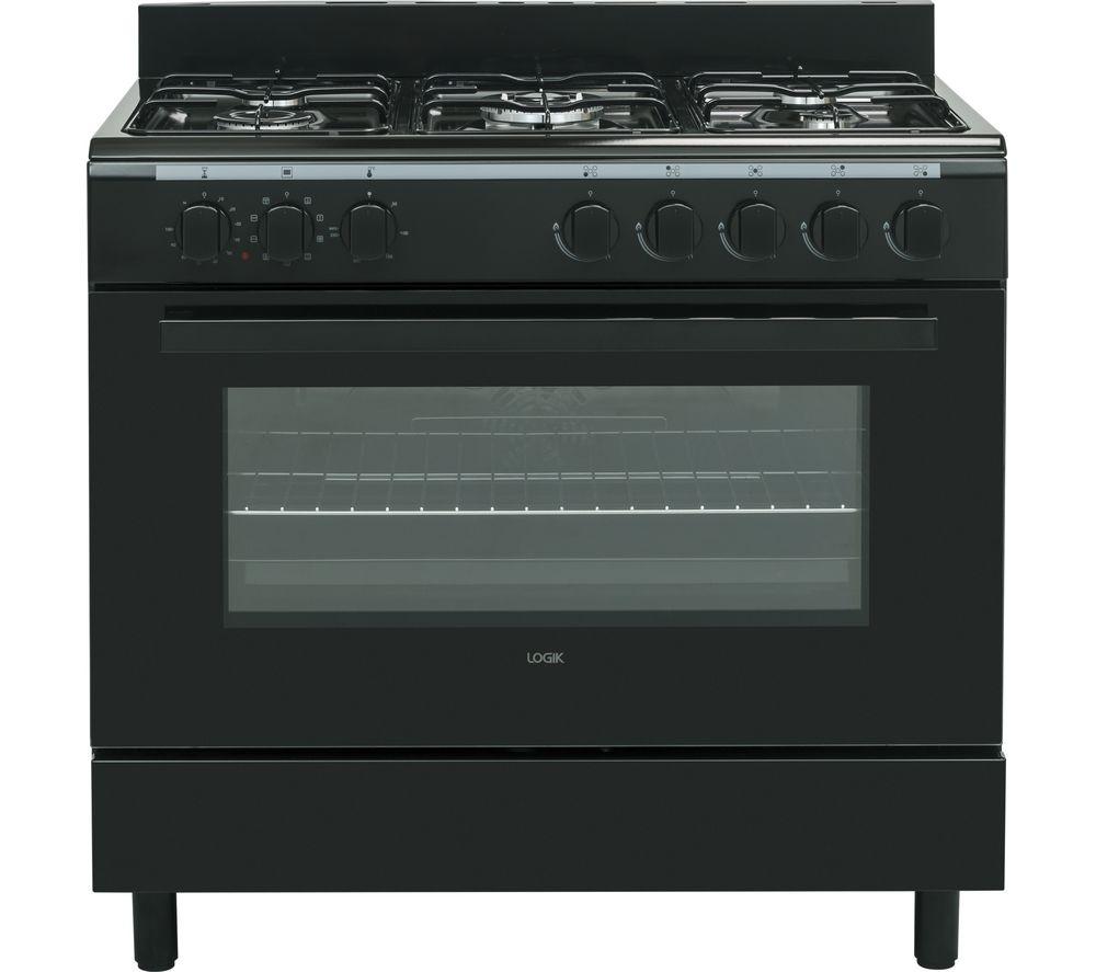 LOGIK LFTG90B18 90 cm Duel Fuel Range Cooker Black