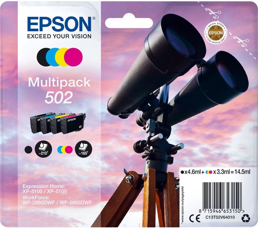 EPSON Binoculars 502 Cyan  Magenta  Yellow & Black Ink Cartridges - Multipack