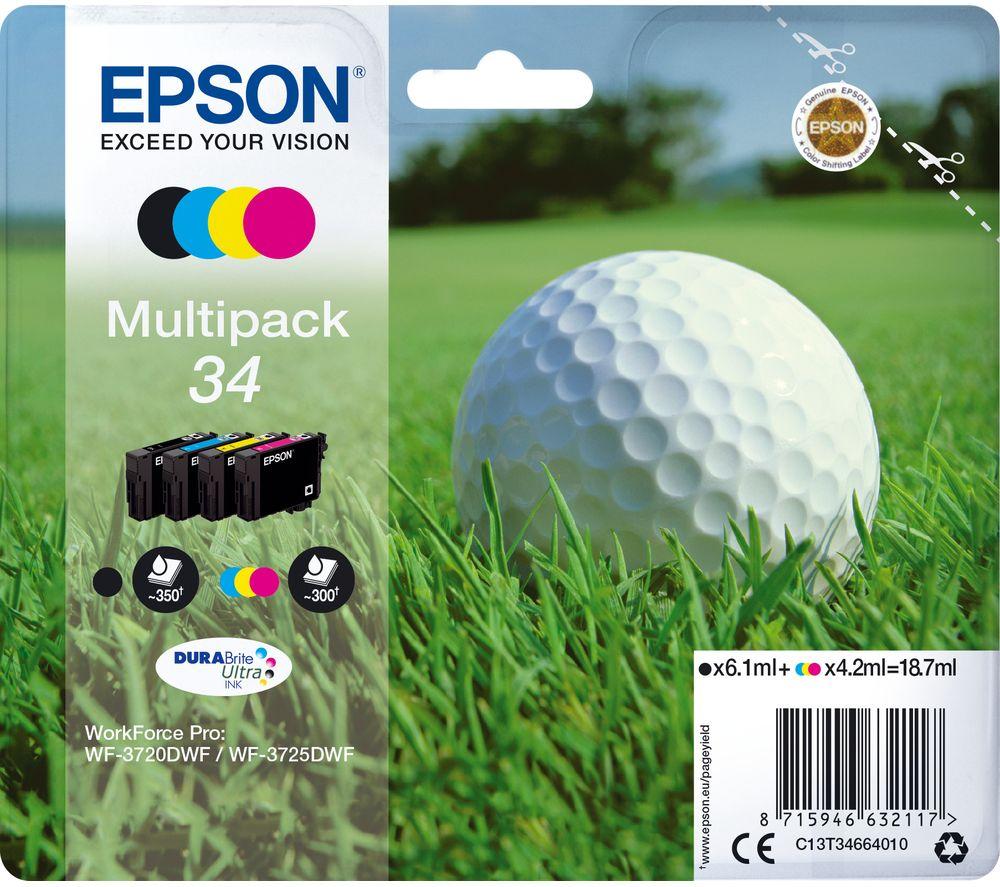 Epson 34 Golf Ball Cyan  Magenta  Yellow & Black Ink Cartridges Multipack