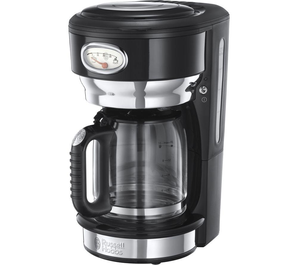 RUSSELL HOBBS Retro Glass Filter Coffee Machine - Black