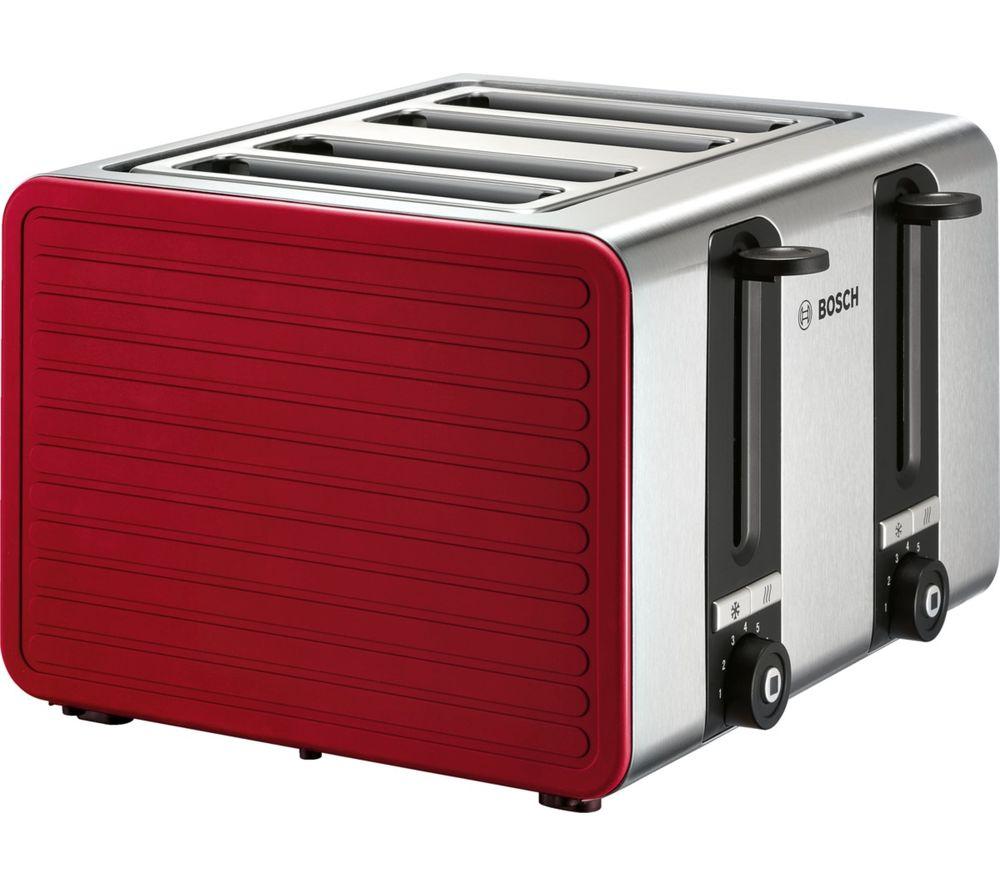 BOSCH TAT7S44GB 4-Slice Toaster - Red & Silver