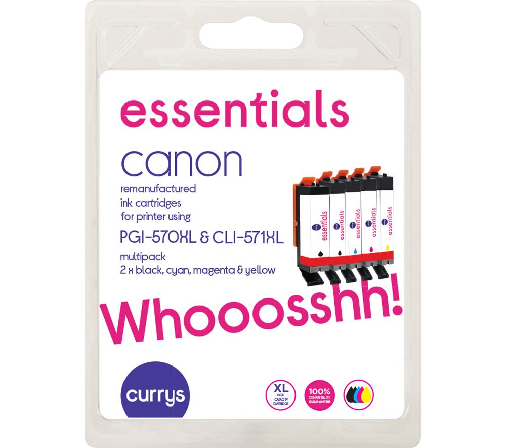 ESSENTIALS Canon 570XL & 571XL Cyan  Magenta  Yellow & Black x 2 Ink Cartridges - Multipack