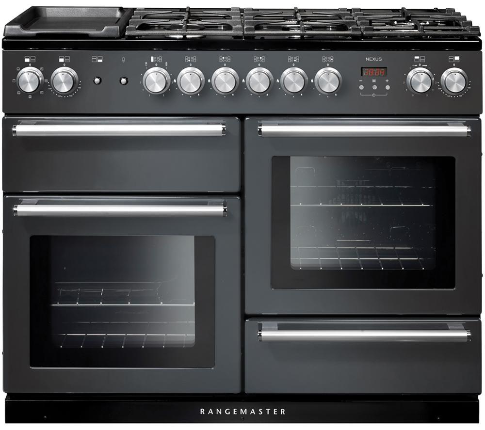 RANGEMASTER Nexus NEX110DFFSL/C 110 cm Dual Fuel Range Cooker - Slate & Chrome