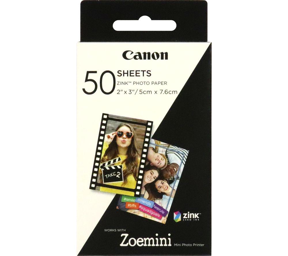 CANON Zoe Mini 2 x 3 Glossy Photo Paper - 50 Sheets