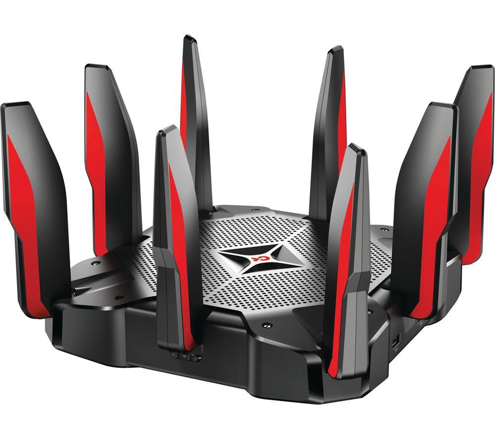 TP-LINK Archer C5400X WiFi Cable & Fibre Router - AC 5400  Tri-band  Black Red