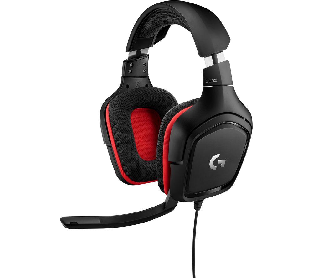 LOGITECH G332 Gaming Headset - Black & Red  Red Black
